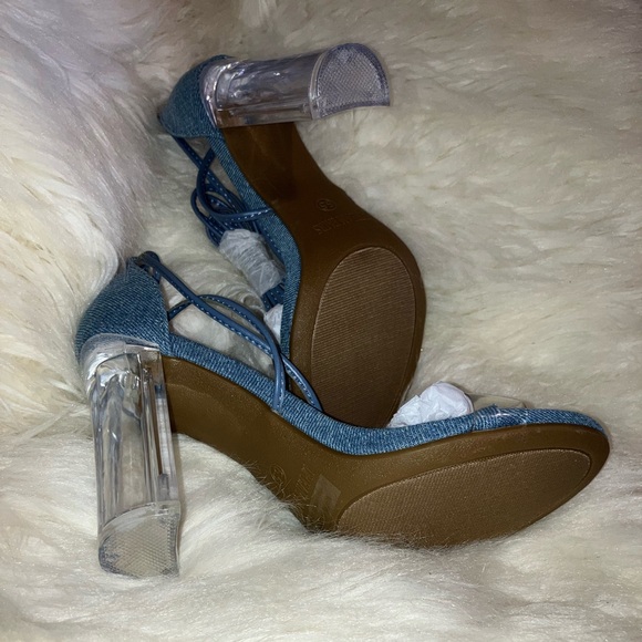 Lace Up Transparent Heel Sandal - Picture 8 of 9
